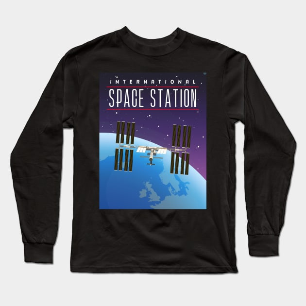 International Space Station Long Sleeve T-Shirt by typelab